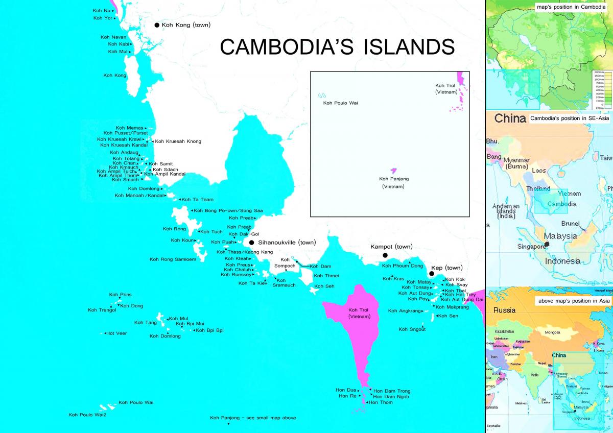 Kaart van Cambodja-eilanden