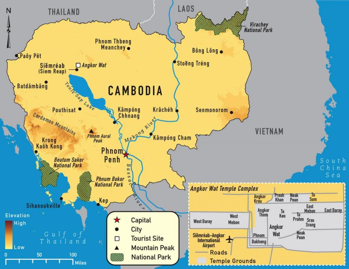 angkor kaart van Cambodja