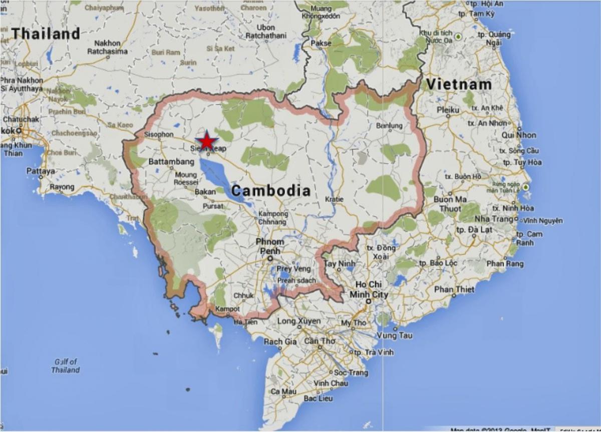 Kaart van Cambodja siem reap