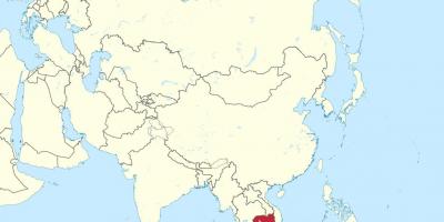 Kaart van Cambodja in azië