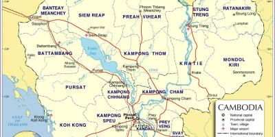 Kaart van Cambodja weg